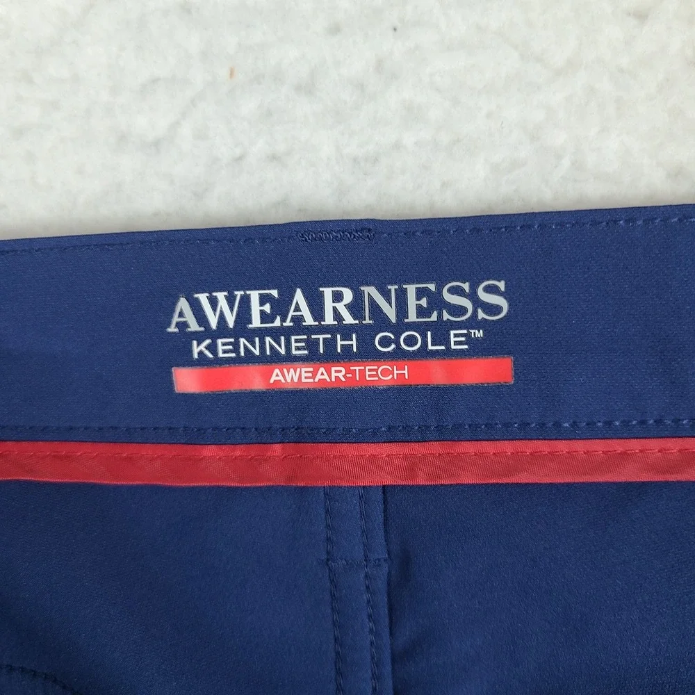 Kenneth‎ Cole Pants Mens 40x34 Navy Slim Performance Awearness Tech Golf Chino